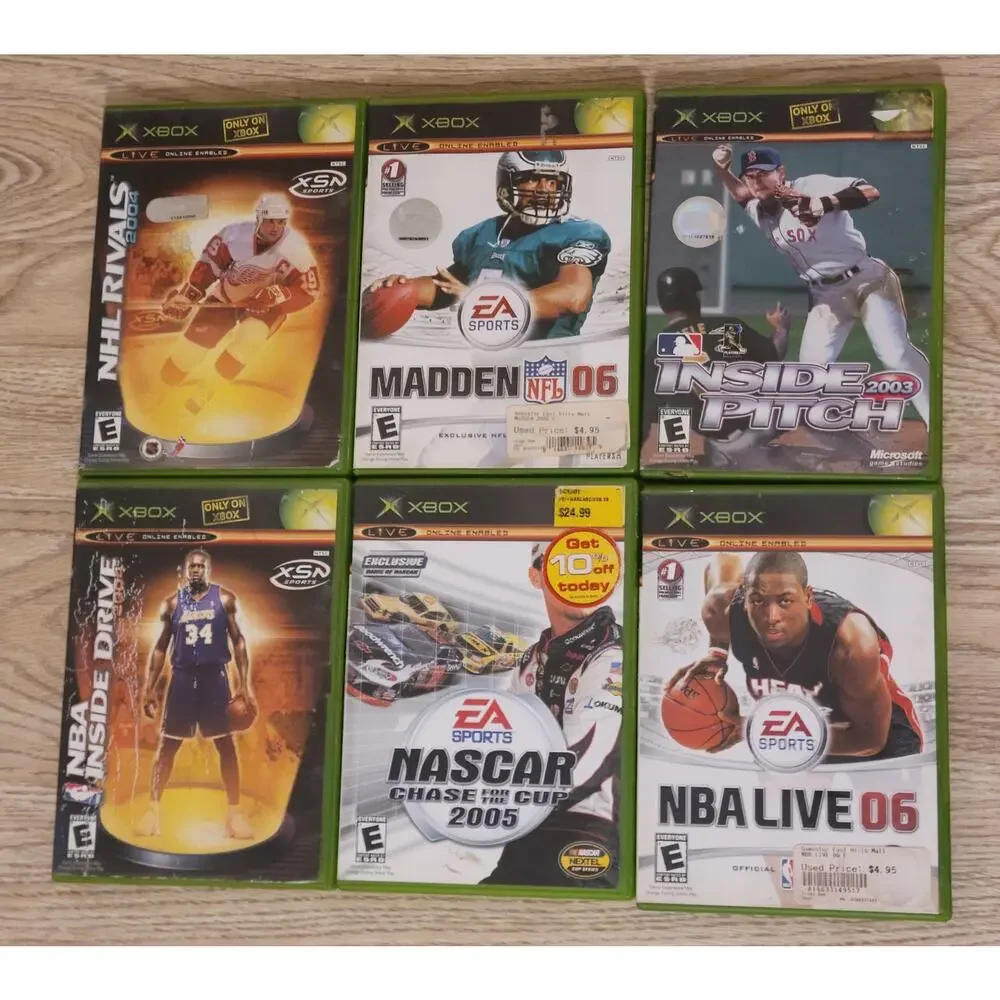 Lot Of 6 Original Xbox Mixed Sports Lot Pre-owned Untested